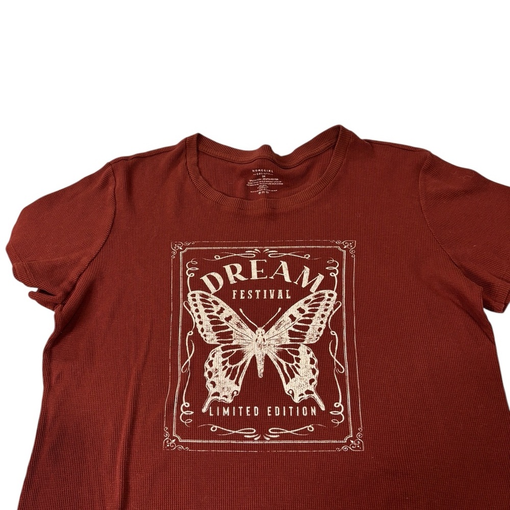 Homegirl Society Rust color Waffle Dreams Top. 3X. Mid drift. Great Condition.